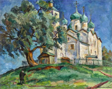 宗教的 Painting - ノヴゴロドの聖ボリスとグレブ教会 ペトル・ペトロヴィッチ・コンチャロフスキー キリスト教カトリック